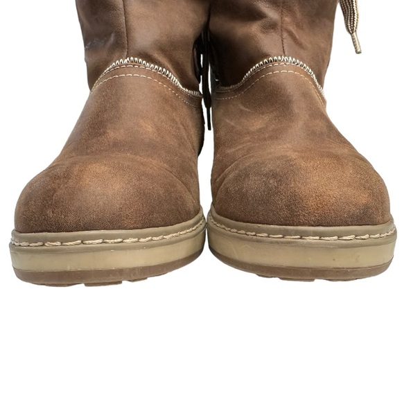 WHITE MOUNTAIN 'TIVIA' Women's Faux‎ Fur Lace Up Boot in Cognac Size 8.5 - Picture 5 of 9